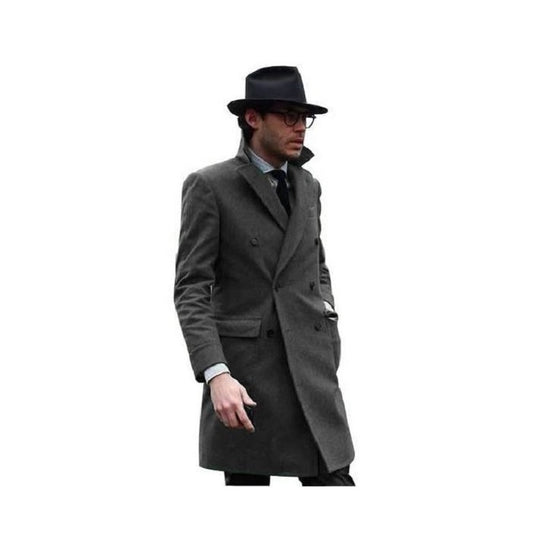 Charcoal Mens Knee Length Pea coat Mens Peacoat