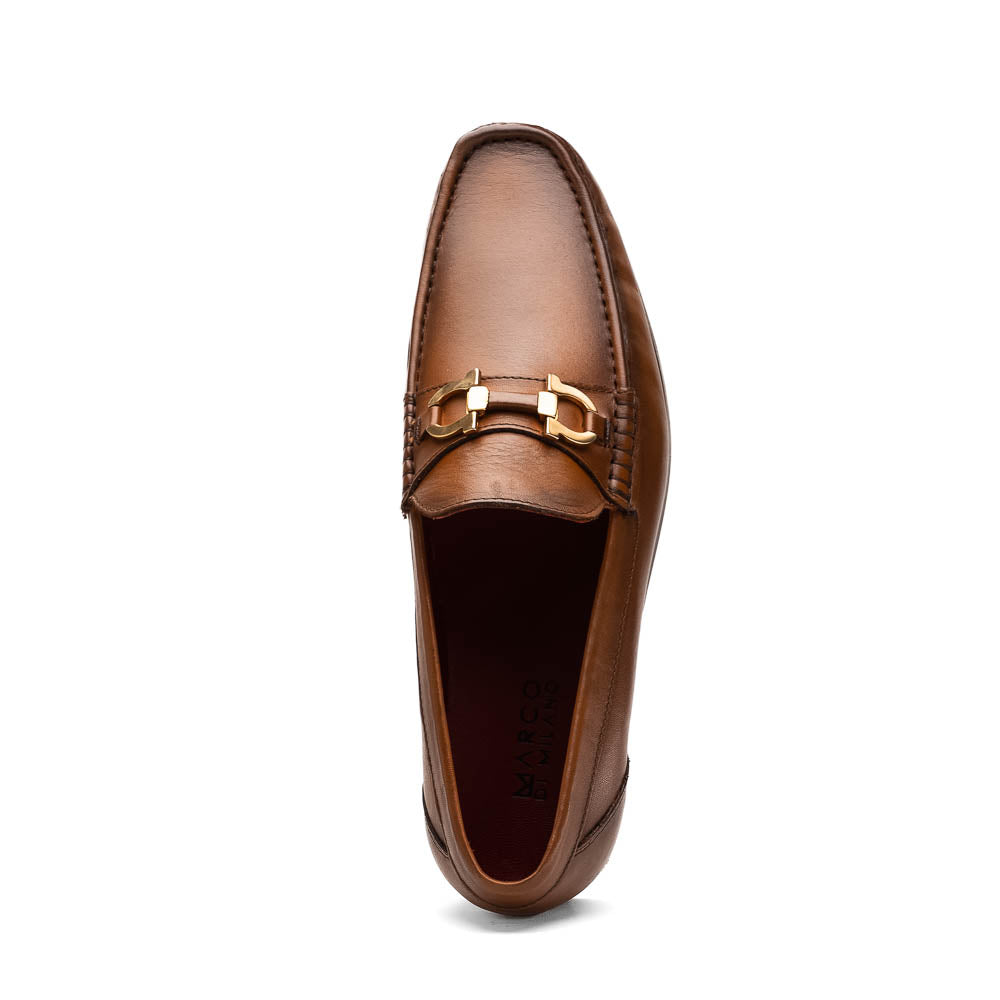 Marco Di Milano Cassarano Honey Men's Calfskin Leather Loafers - 10