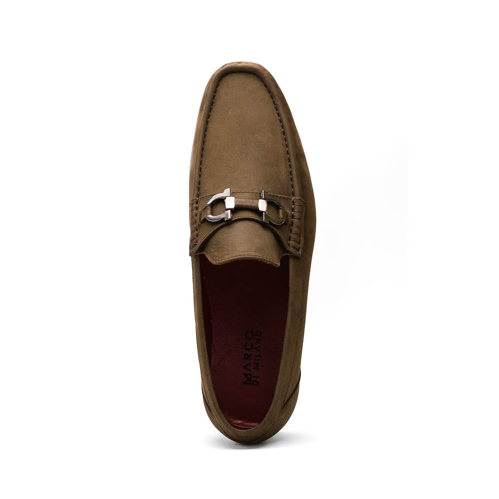 Marco Di Milano Cassarano Crazy Olive Men's Calfskin Leather Loafers - 10