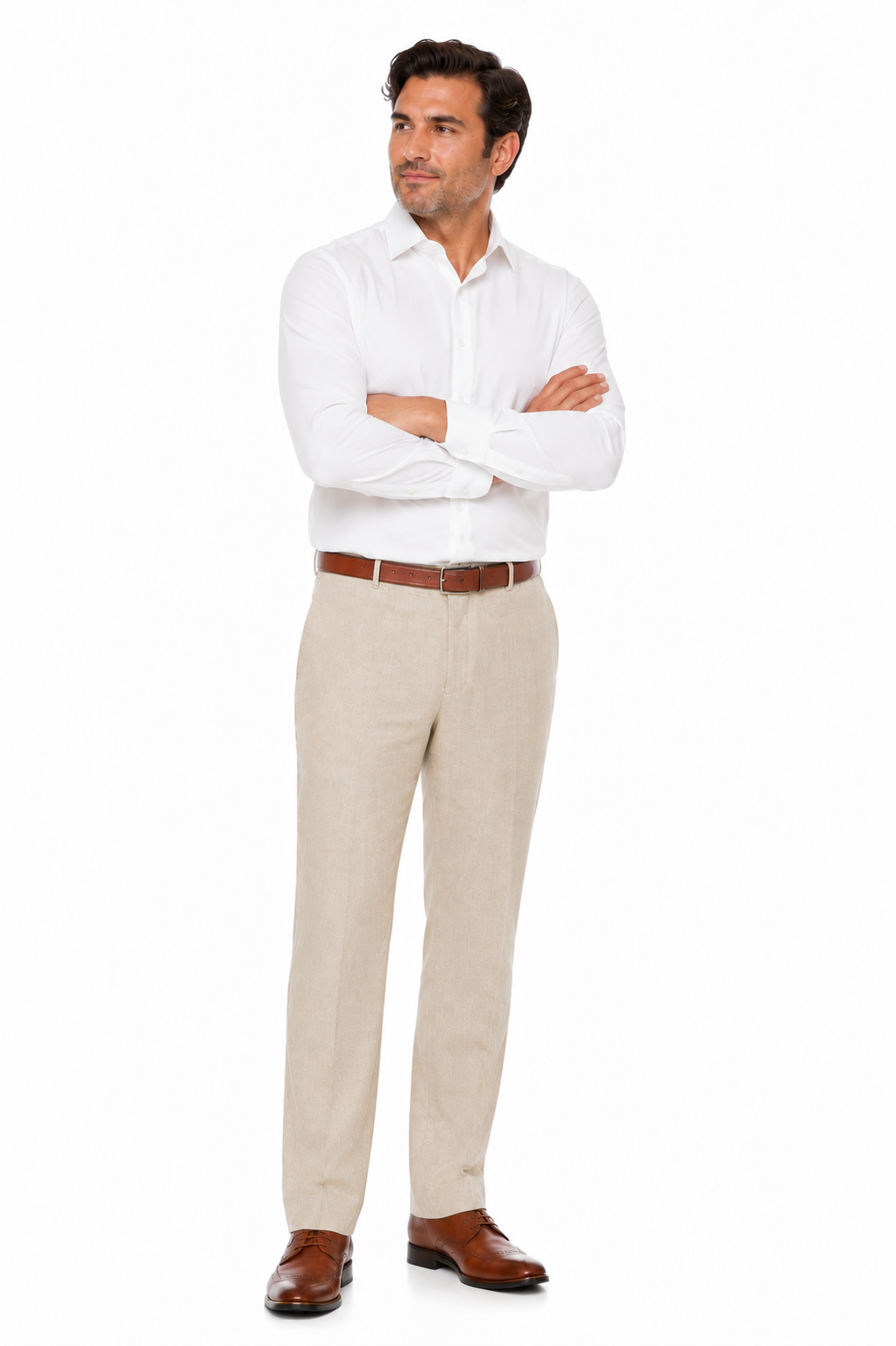 Casual Linen Suit Pants for Men – Breathable Beach Wedding Summer Trousers - dress size pants : 28 Unfinished bottom