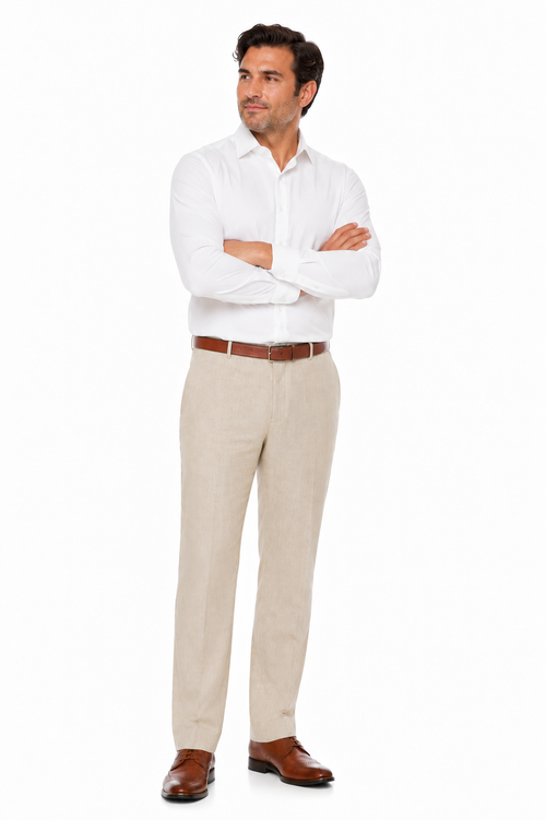 Casual Linen Suit Pants for Men – Breathable Beach Wedding Summer Trousers