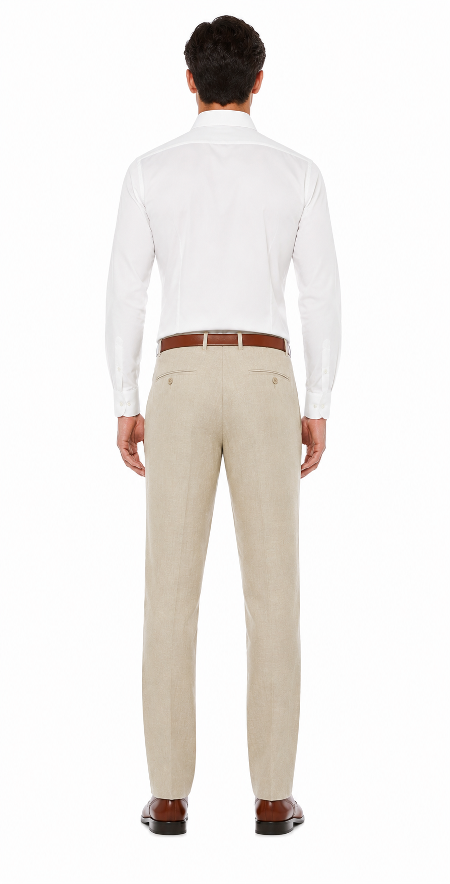 Casual Linen Suit Pants for Men – Breathable Beach Wedding Summer Trousers - dress size pants : 28 Unfinished bottom