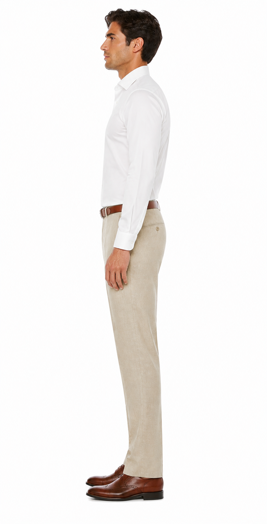 Casual Linen Suit Pants for Men – Breathable Beach Wedding Summer Trousers - dress size pants : 28 Unfinished bottom