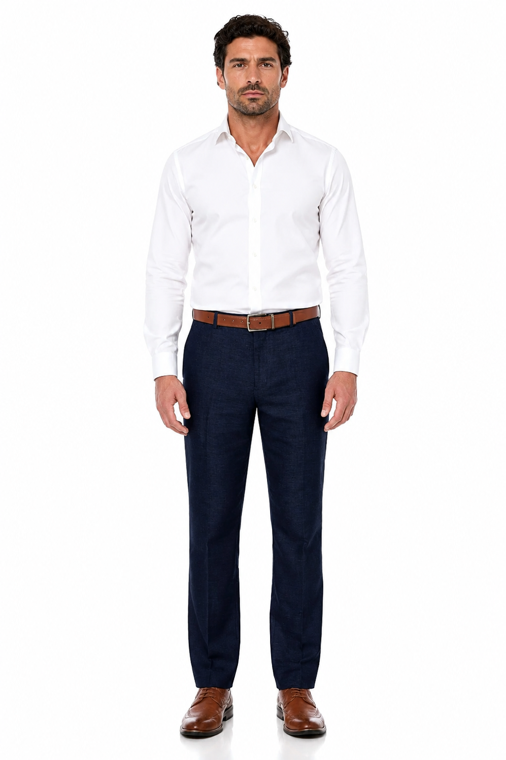Casual Linen Suit Pants for Men – Breathable Beach Wedding Summer Trousers - dress size pants : 28 Unfinished bottom