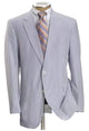 Mens Big and Tall Linen Suits -  White & Sky Blue  Summer Fabric Suit