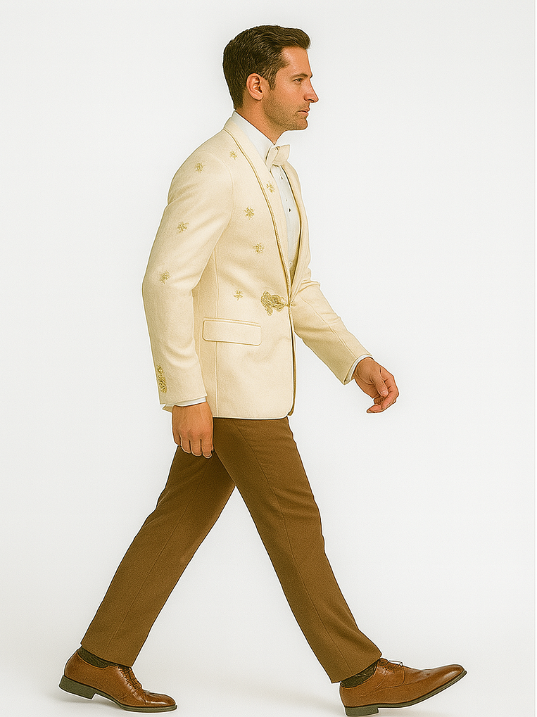 Champagne Color Suit - Champagne Wedding Tuxedo Cream - Cream