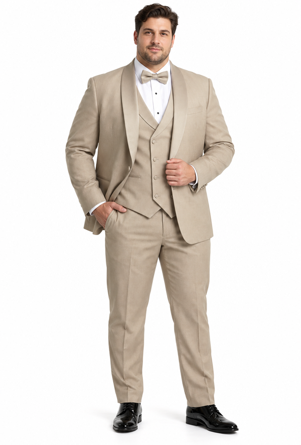 Champagne Modern Shawl Lapel Tuxedo Set – Wedding & Prom