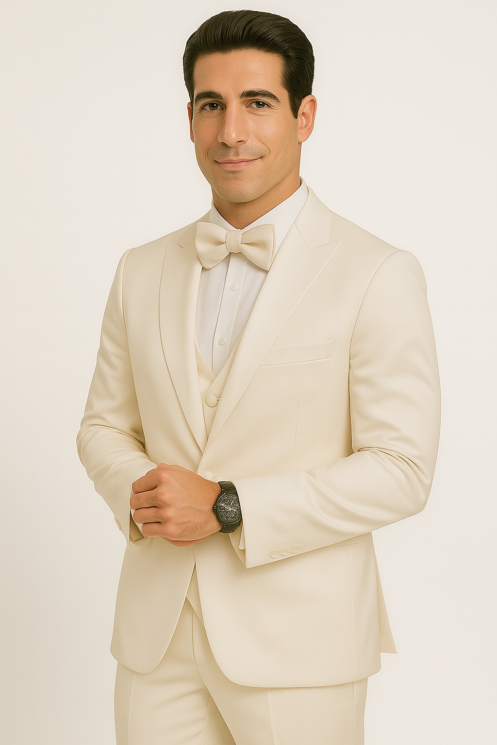 Champagne Satin Tuxedo Four Piece Set - Wedding - Prom - 34R Coat - 28 Waist
