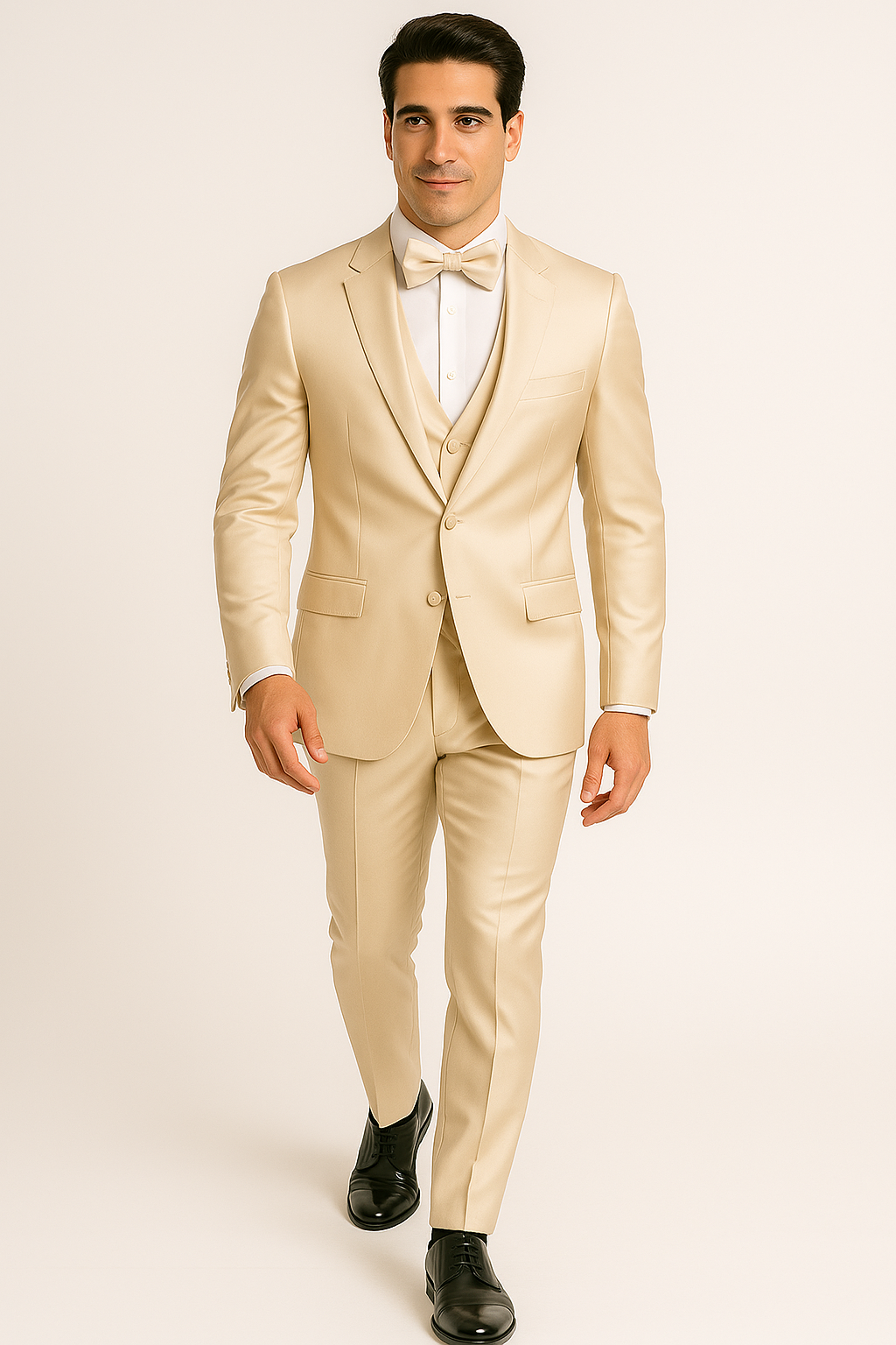 Champagne Satin Tuxedo Four Piece Set - Wedding - Prom - 34R Coat - 28 Waist