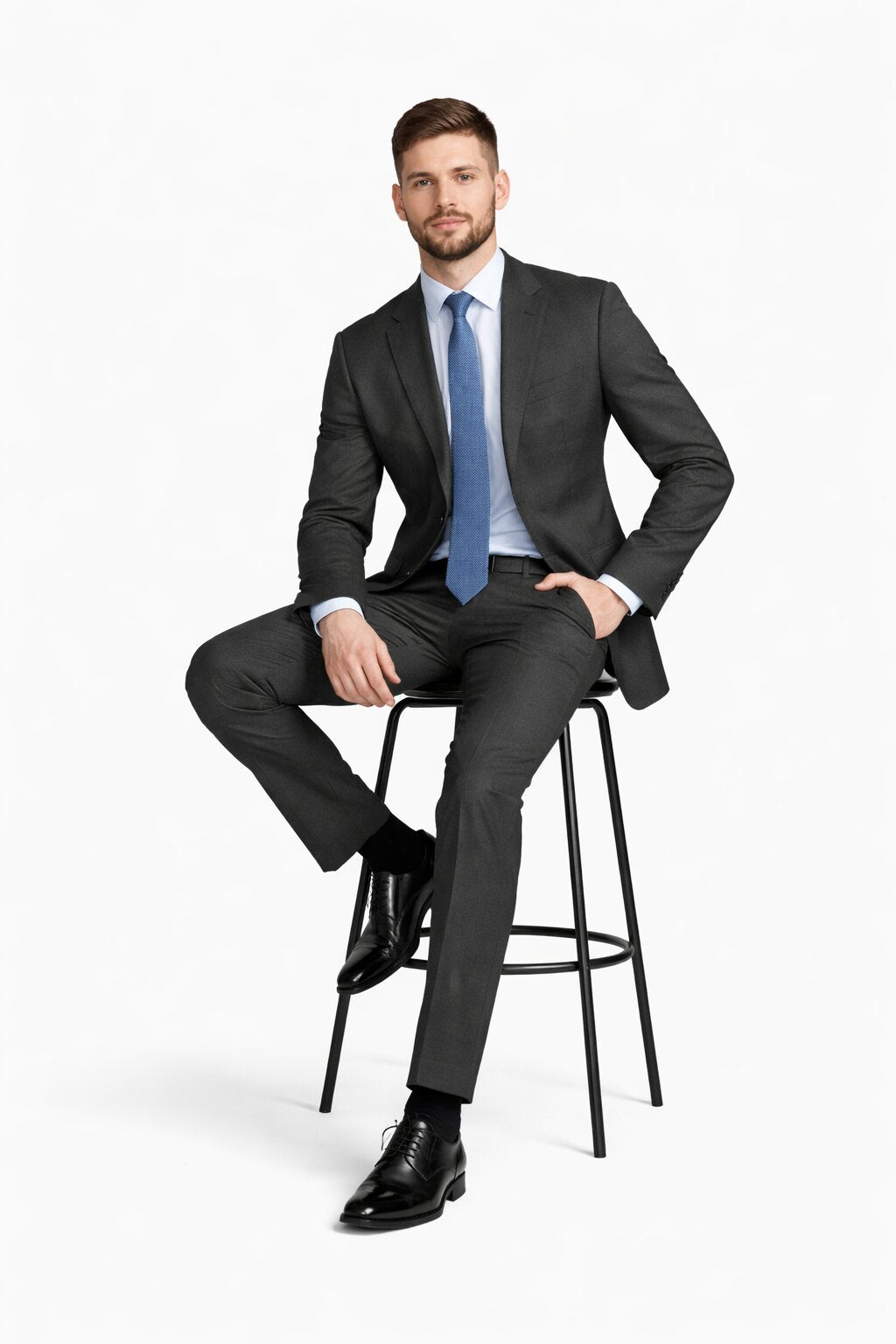 Slim Fit Tiglio Wool Suit – Modern Tailored Two-Piece Formal Suit - 34 Short or Extra Small