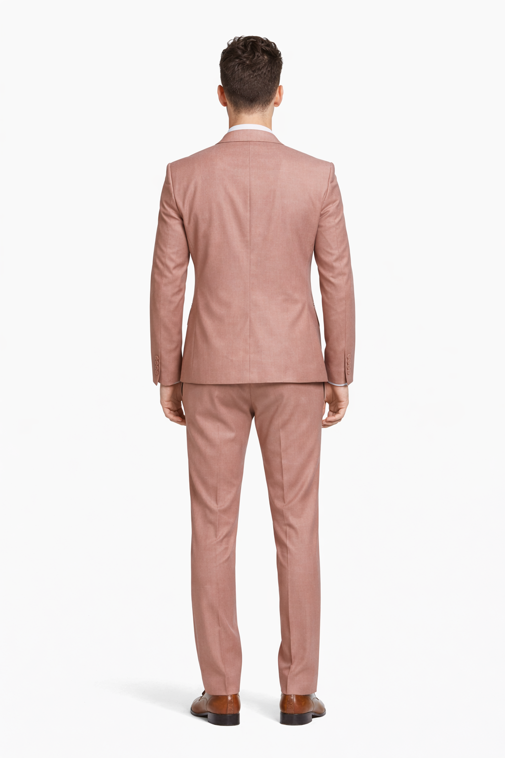 Cheap Priced Suit - Men's Slim Fit One Button Peak Lapel Low Cut Double Breasted Vest Wedding Peach Suit Peach Prom 2026 Suits