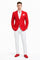 Cheap Priced Suit – Men’s Christmas Red New Year 2025 Prom Blazer Outfit, Discounted Jacket for Big Sizes with White Shirt & White Pants Affordable Sale