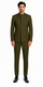 Cheap Priced Suit  - Mens Mandarin Banded Collar French Front Green Suit