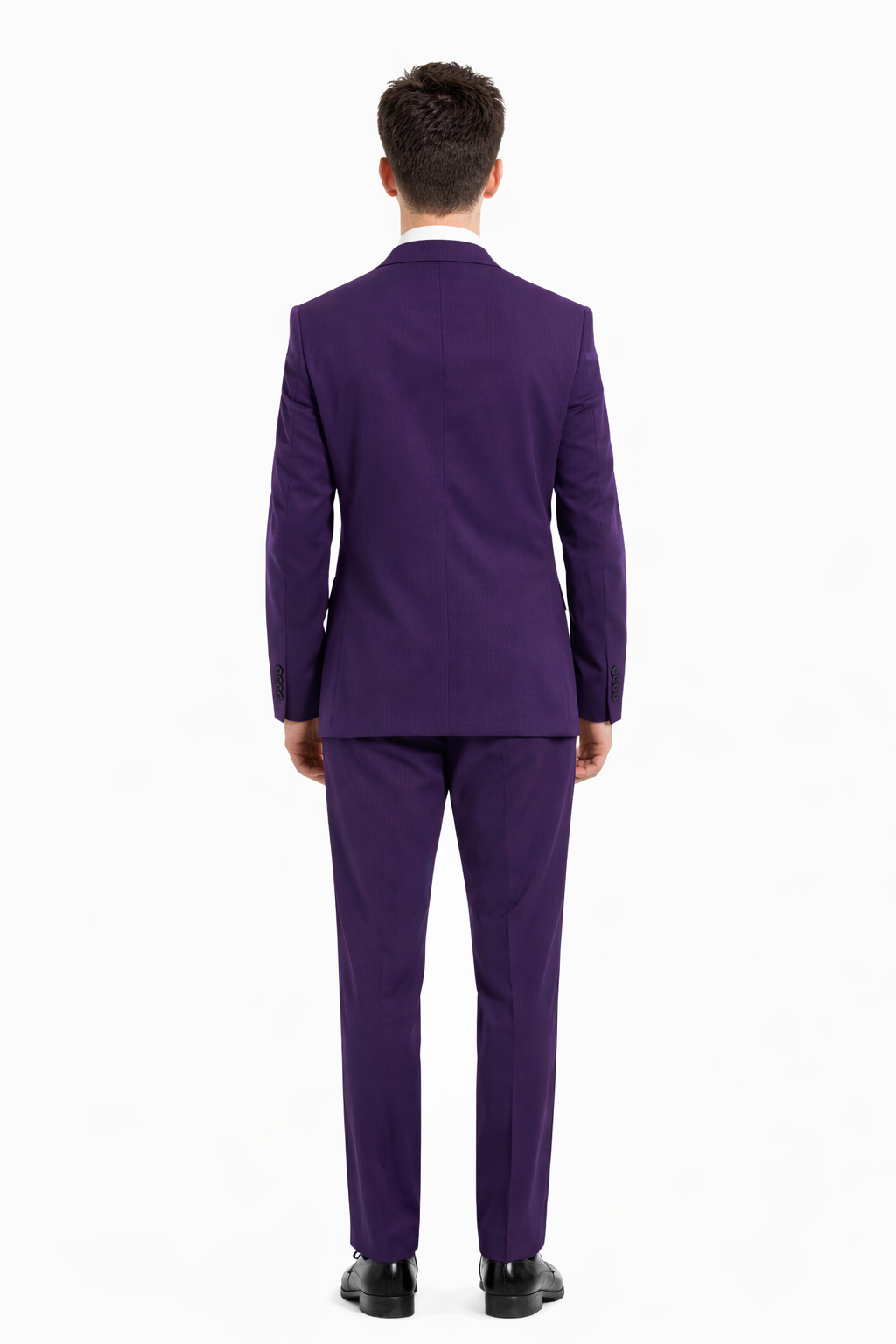 Cheap priced Suit  - Men's One Button Peak Lapel Skinny Wedding & Prom 2026 Eggplant Suit With Lowcut Vest - 38 Short Jacket+32 Waist Adjustable 28to34)(Height: 5 4 to5 7 )(Neck  15-16.5)S-M)
