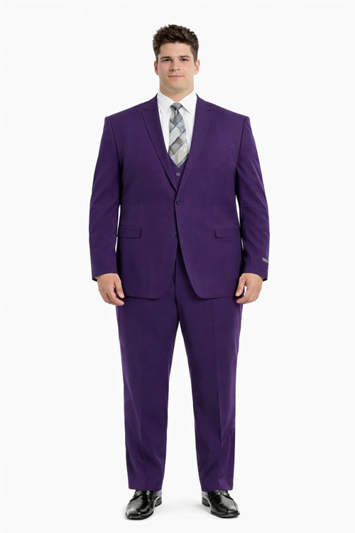 Cheap priced Suit  - Men's One Button Peak Lapel Skinny Wedding & Prom 2026 Eggplant Suit With Lowcut Vest