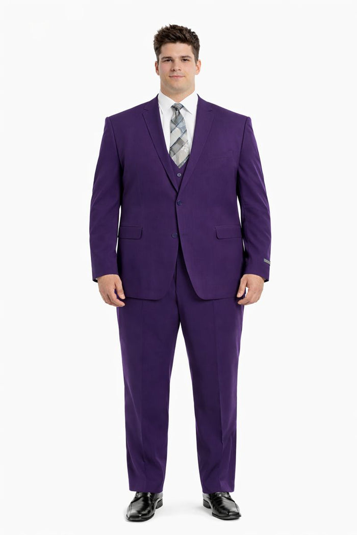 Cheap priced Suit  - Men's One Button Peak Lapel Skinny Wedding & Prom 2026 Eggplant Suit With Lowcut Vest