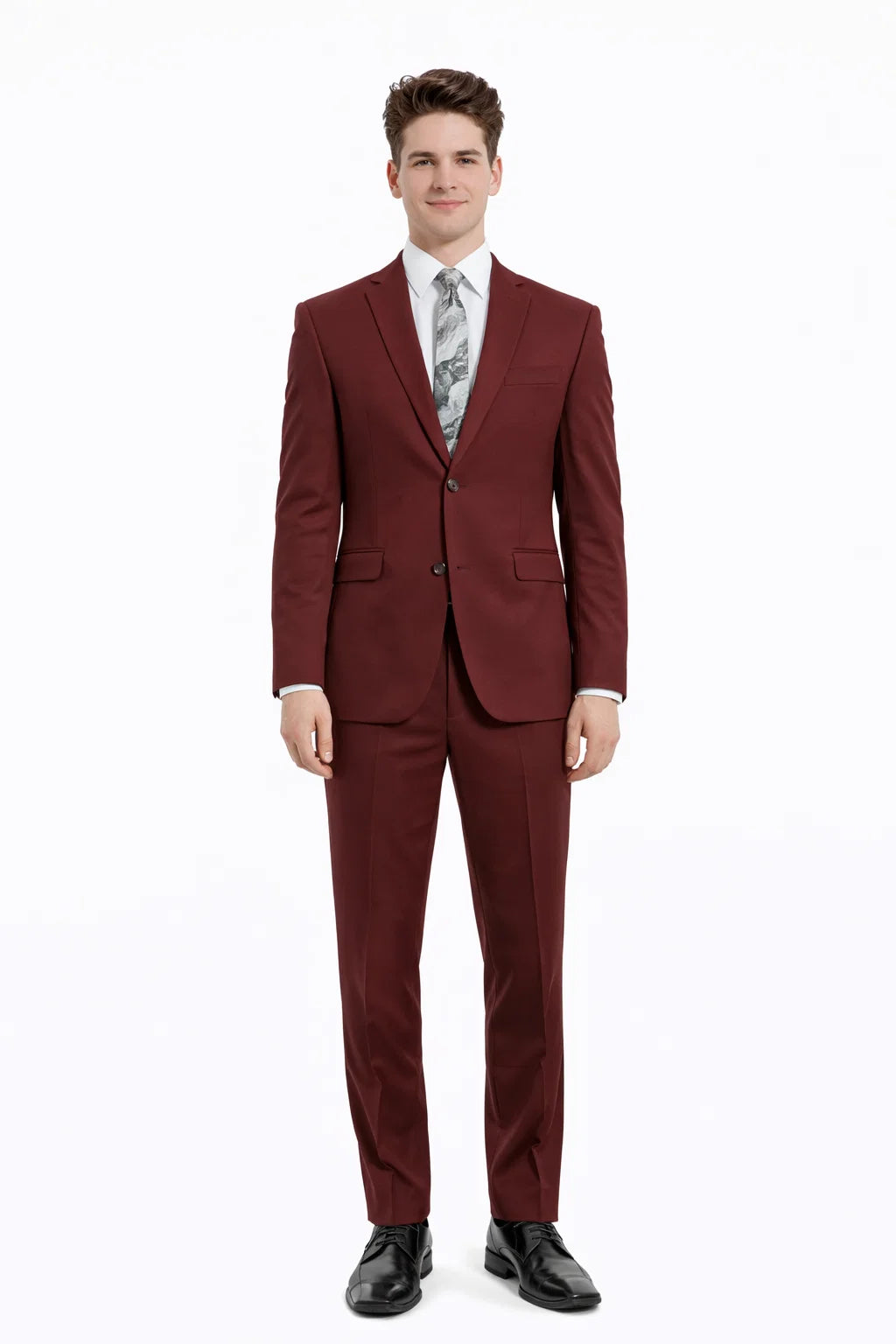 Cheap priced Suit  - Men's One Button Peak Lapel Skinny Wedding & Prom 2026 Red Suit With Lowcut Vest - 38 Short Jacket+32 Waist Adjustable 28to34)(Height: 5 4 to5 7 )(Neck  15-16.5)S-M)