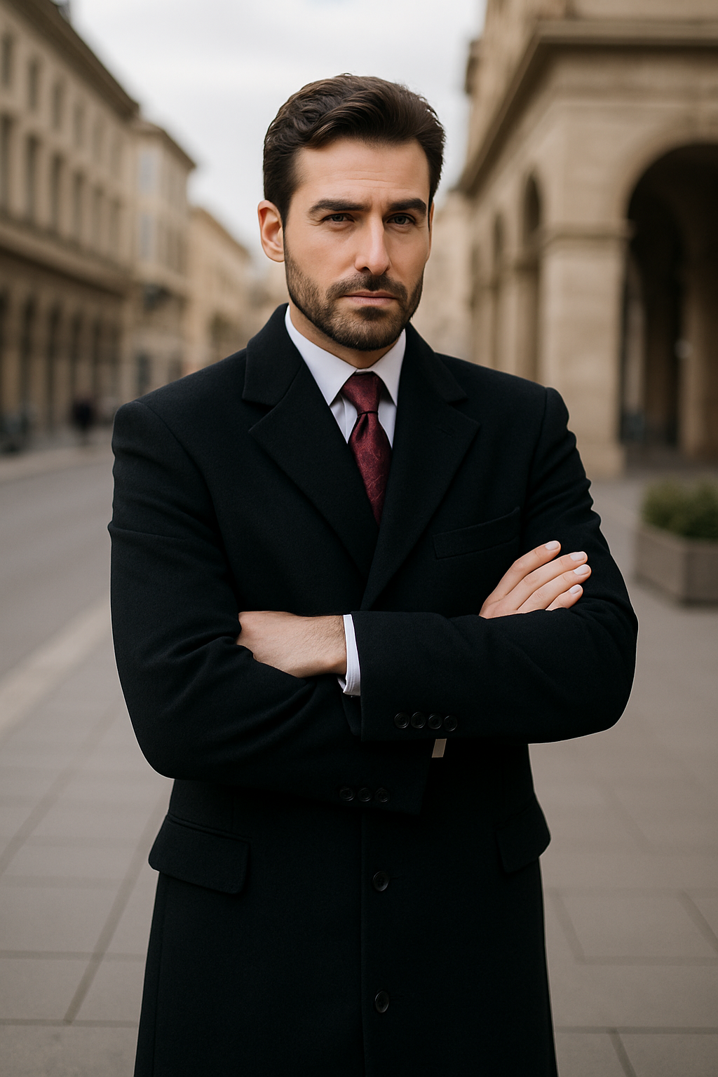 Chesterfield Wool & Cashmere Full Length Black - Coat Size 38