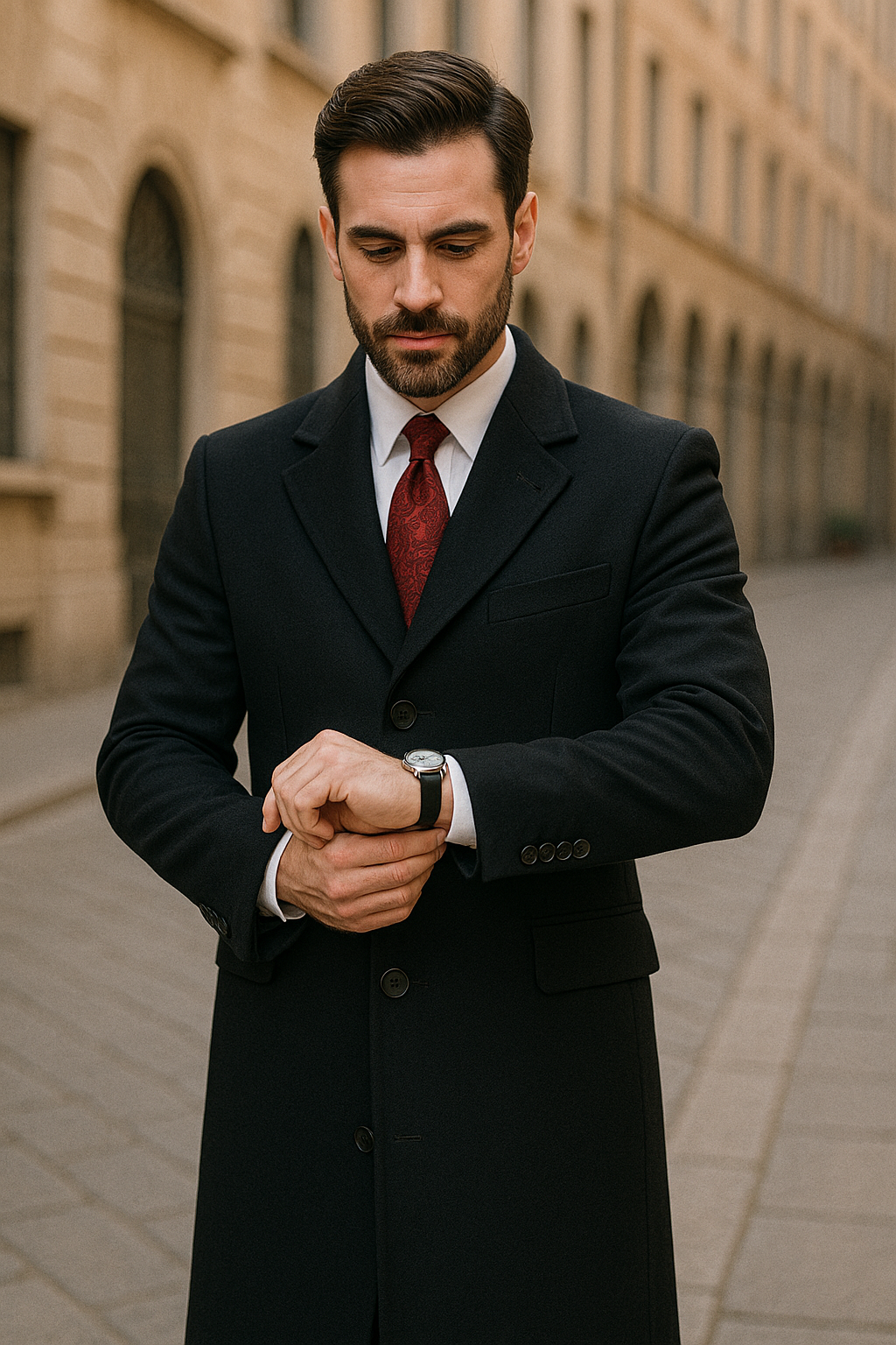 Chesterfield Wool & Cashmere Full Length Black - Coat Size 38