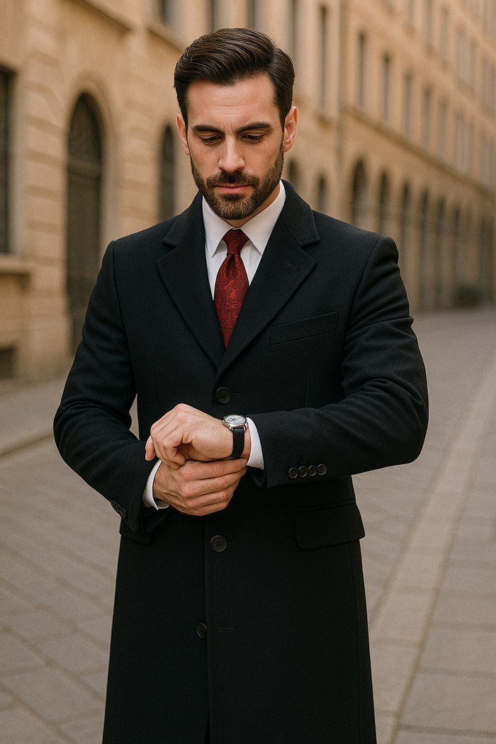 Chesterfield Wool & Cashmere Full Length Black