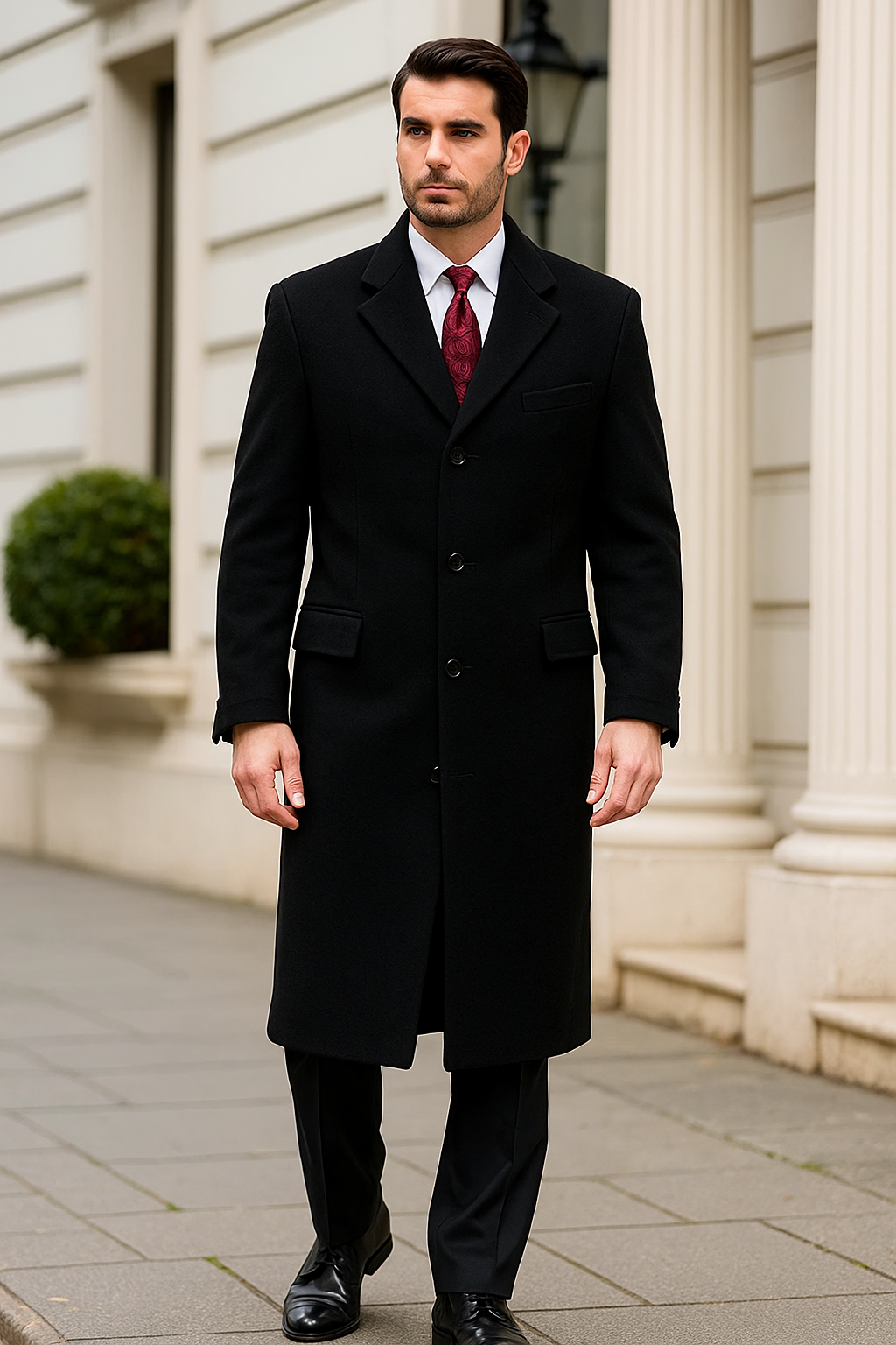 Chesterfield Wool & Cashmere Full Length Black - Coat Size 38