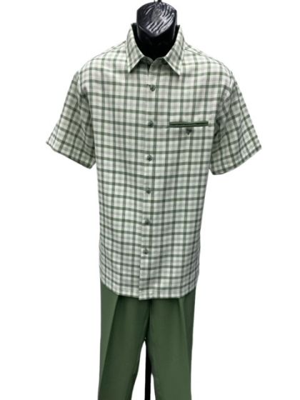 Mens 2 Piece Walking Suit - Plaid - Small