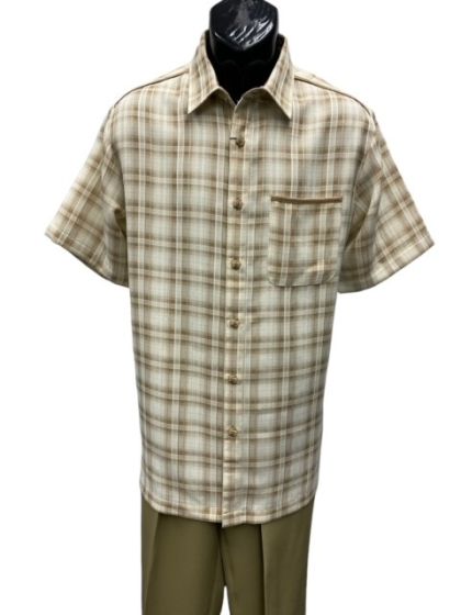 Mens 2 Piece Walking Suit - Plaid - Small