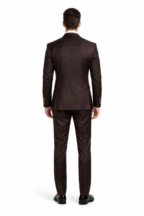 Chocolate Brown Slim Fit Suit Rossi Man Max 3-Piece Formal Set-New Designer Collection