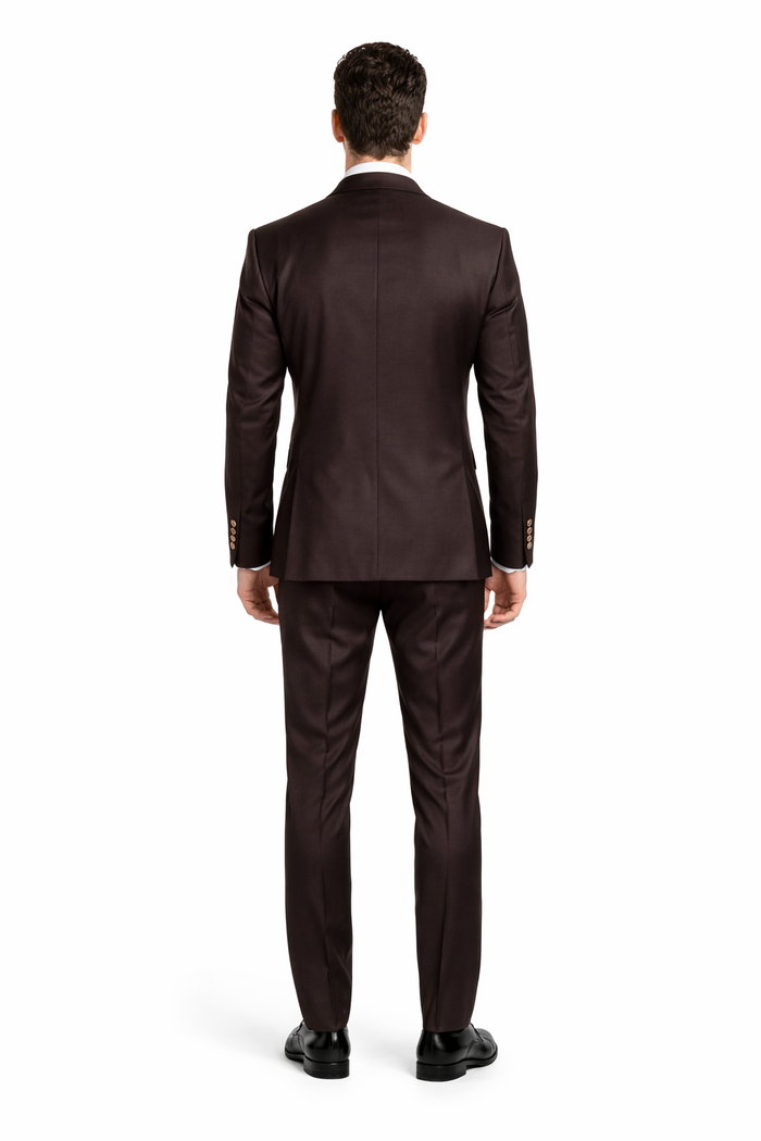 Chocolate Brown Slim Fit Suit Rossi Man Max 3-Piece Formal Set-New Designer Collection