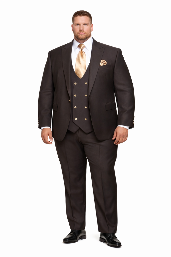 Chocolate Brown Slim Fit Suit Rossi Man Max 3-Piece Formal Set-New Designer Collection