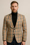 Classic Beige Checkered Blazer – Tan Plaid Sport Coat - Camel Windowpane Pattern