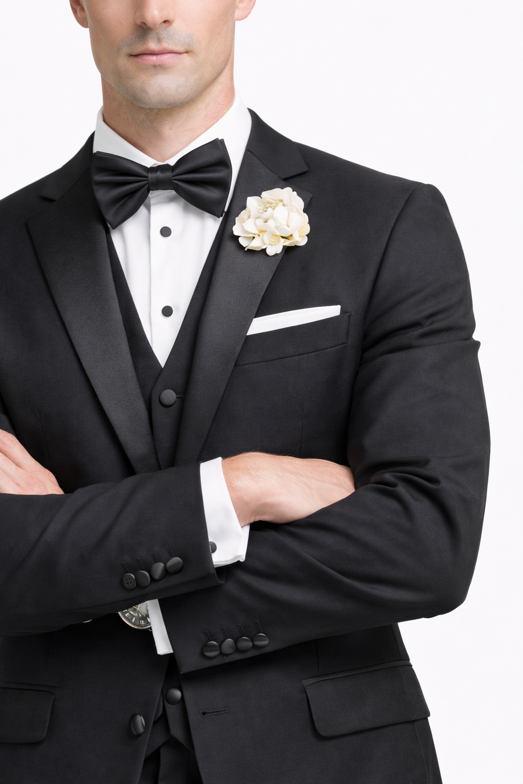 Mens Tiglio Black Tuxedo – Classic Formal Dinner Suit for Wedding, Prom and Black Tie Events - 34 Short or Extra Small