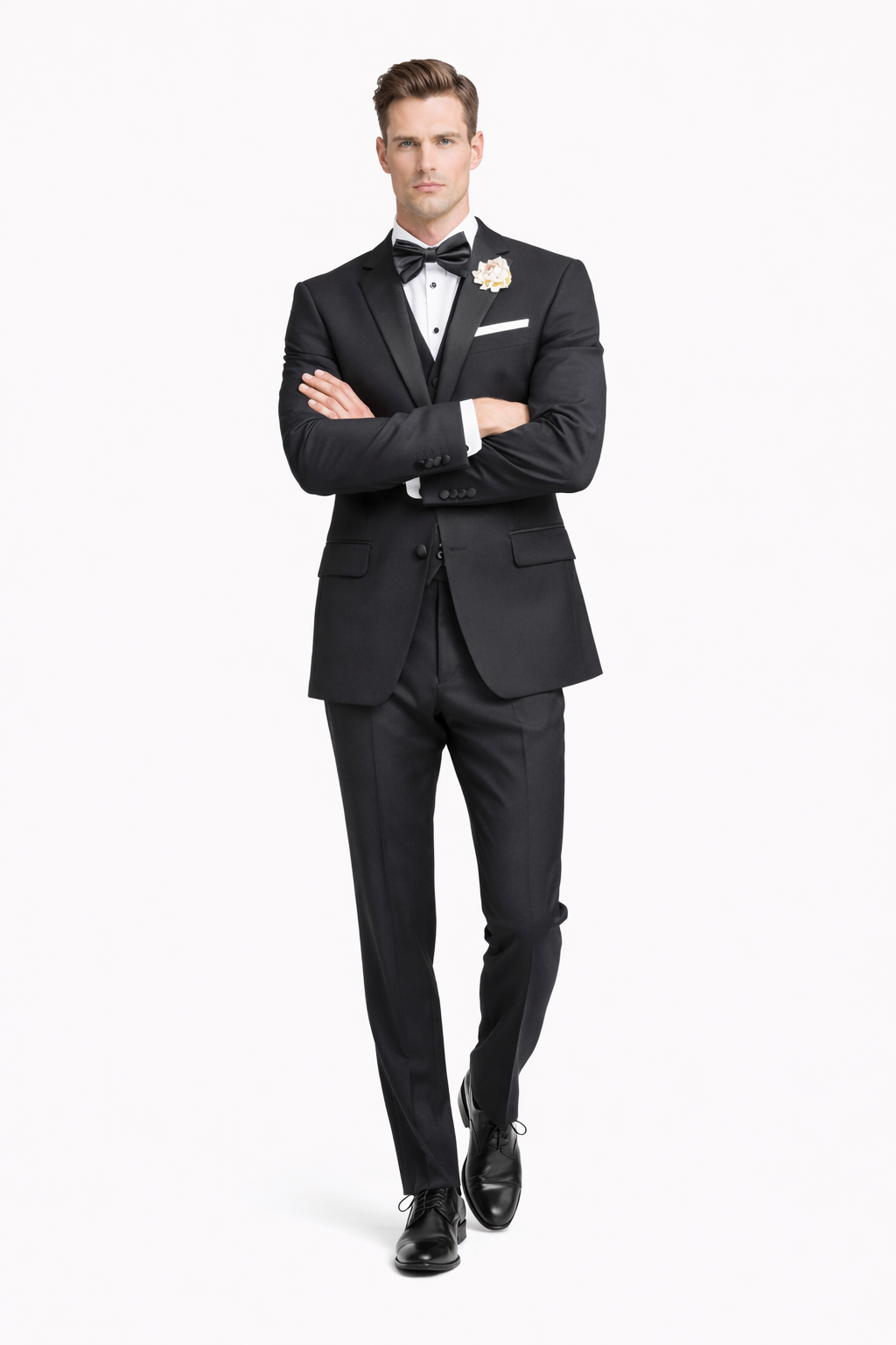 Mens Tiglio Black Tuxedo – Classic Formal Dinner Suit for Wedding, Prom and Black Tie Events - 34 Short or Extra Small