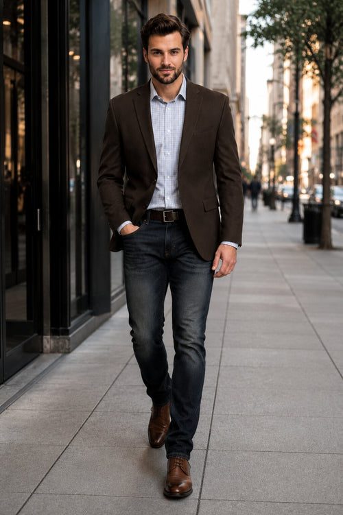 Men's Brown 2 Button Fashion Dress Casual Blazer-New Designer Collection