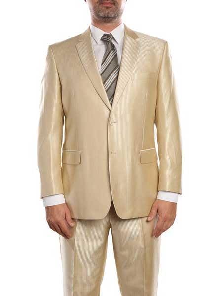 Classic Champagne Shiny- Flashy Fit Suit - 36 Short