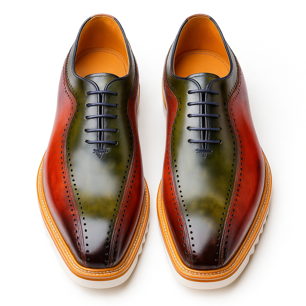 Carrucci Stylish Two-Tone Brogue Oxford - 8.5