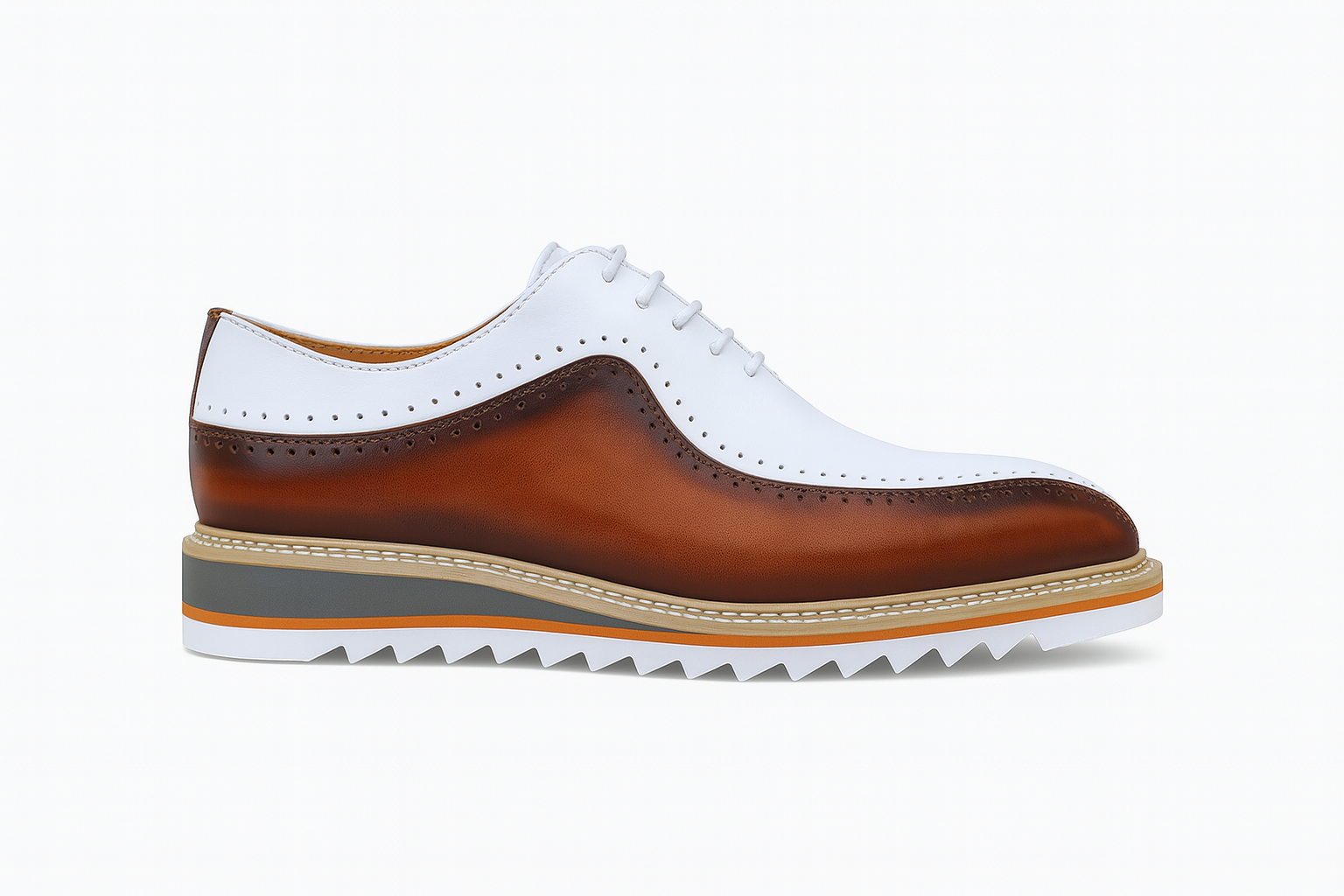 Carrucci Stylish Two-Tone Brogue Oxford - 8.5