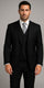 Classic Fit - Black Suit - Three Button Vested Suit - Athletic Fit