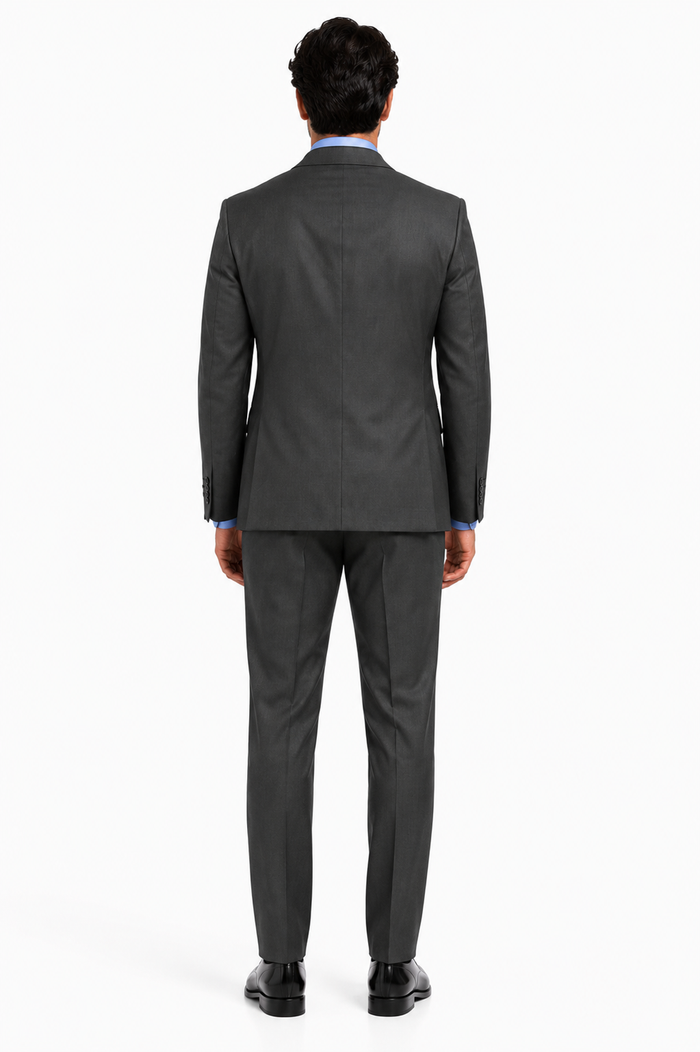 Classic Fit - Dark Grey Suit - Three Button Vested Suit - Athletic Fit-New Designer Collection