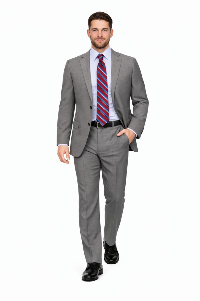 Modern Fit Tiglio Wool Double-Breasted Suit Premium Tailored Formal Suit