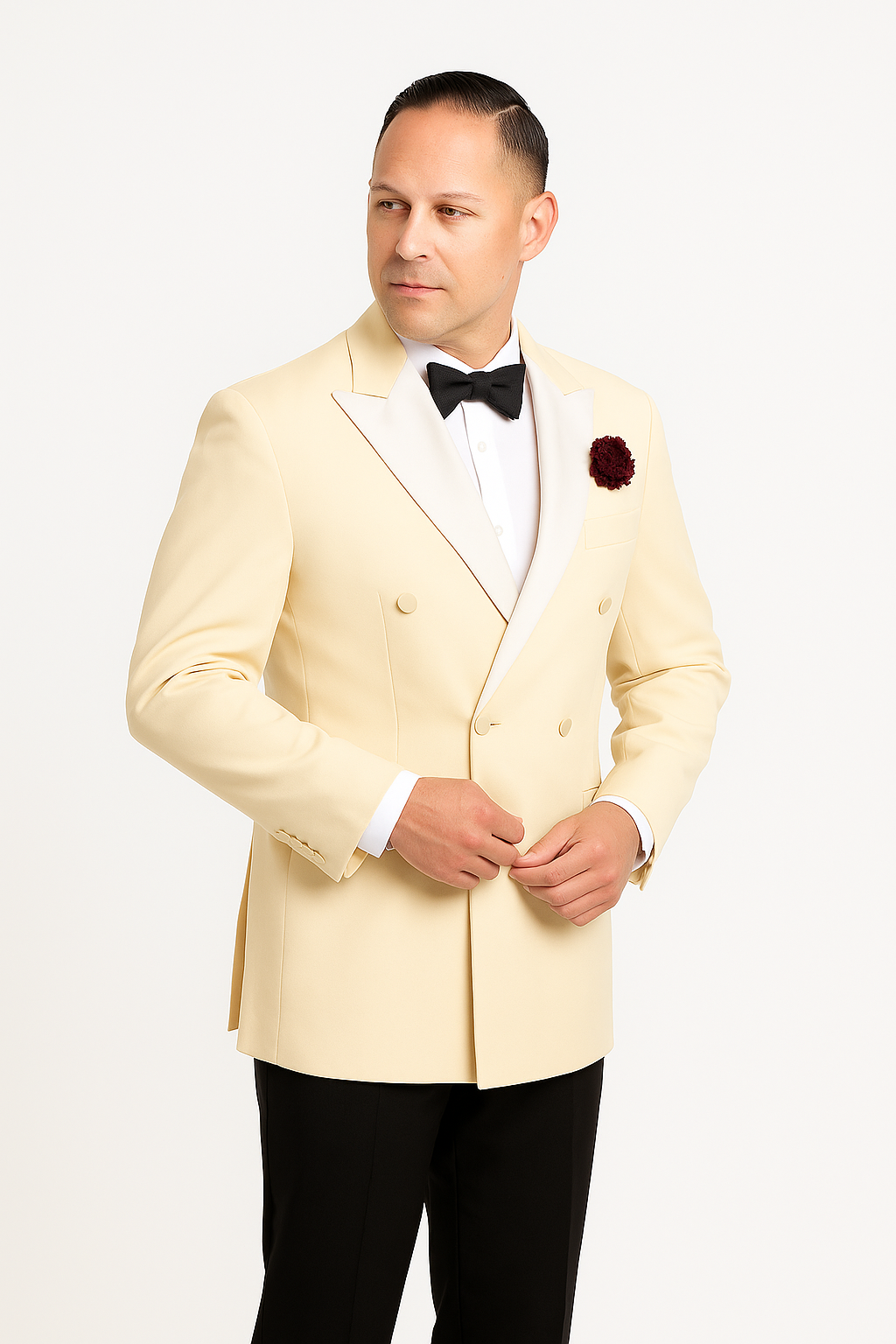 "Mens Designer Traditional Shawl Dinner Suit Jacket in Ivory" - 52 Long