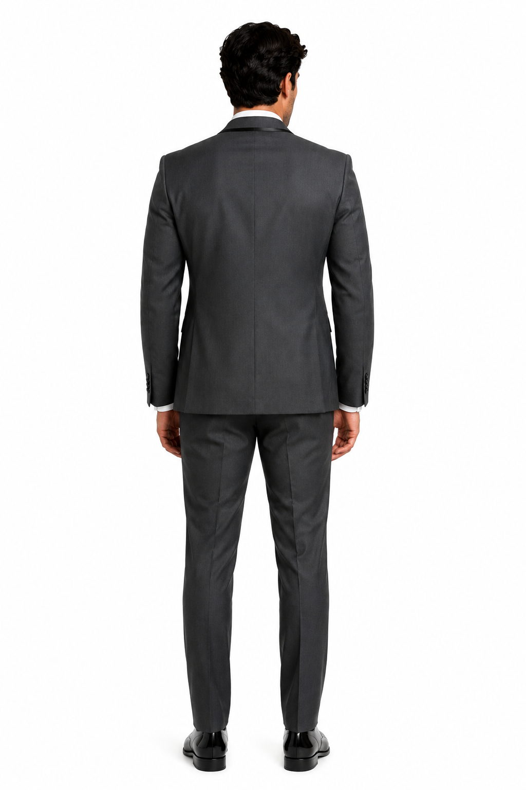 Classic Mens Vested Tuxedo in Charcoal â€“ Satin Shawl Collar for Formal Events