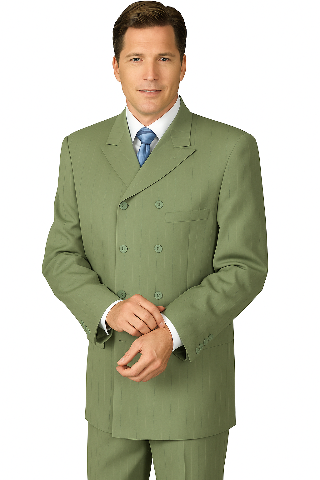 Canto 8-Button Double Breasted Men's 3-Piece Fashion Suit - 38 Short Jacket+32 Waist Adjustable 28to34)(Height: 5 4 to5 7 )(Neck  15-16.5)S-M)