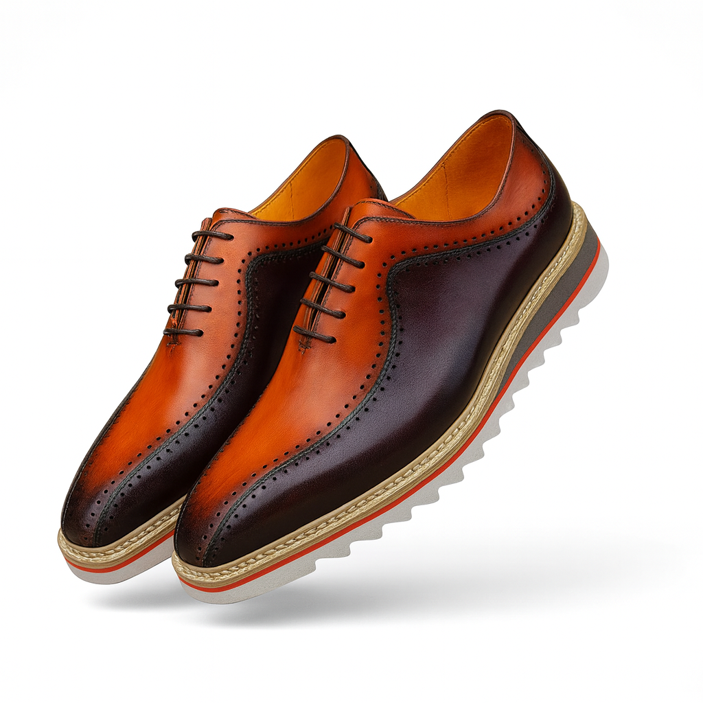 Carrucci Stylish Two-Tone Brogue Oxford