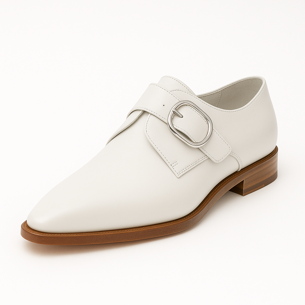 Mens Carrucci Classic Leather Fade Single D-Buckle Monk Strap Dress Shoe in Chestnut - 7