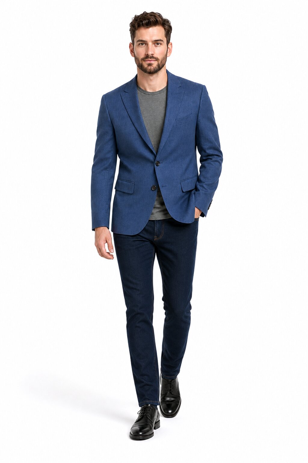 Zacchi Terri 73911 Mens Cobalt Blue Blazer – Slim Fit Stylish Formal & Party Wear Jacket - 34 Short or Extra Small