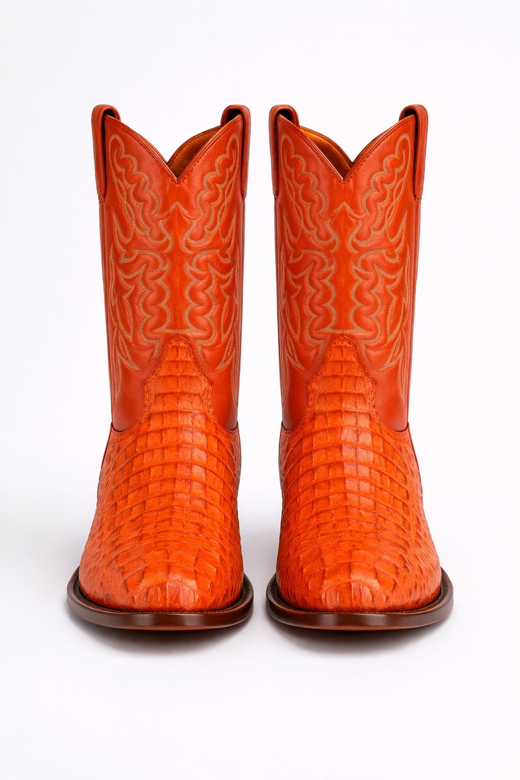 Mens King Exotic Caiman Hornback Cowboy Boots Cognac (4980203) - 6 EE