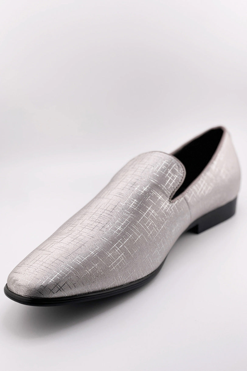 "Sharkskin" Silver Couture 1910 Tuxedo Shoes - 7