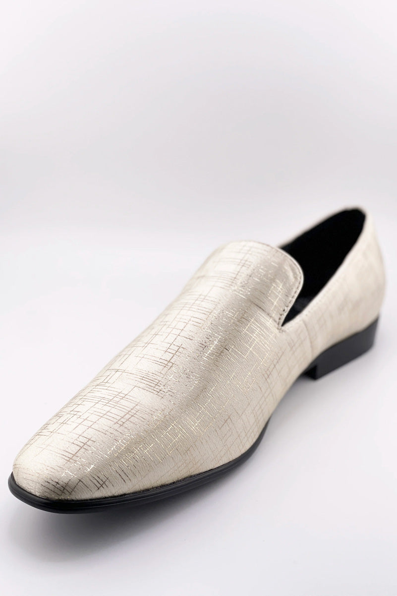 "Sharkskin" Gold Couture 1910 Tuxedo Shoes - 7