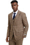 Men's Stacy Adams Vested Modern Fit Houndstooth Glen Plaid Suit in Camel & Green